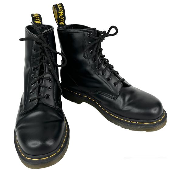 Dr. Martens 1460 Smooth Leather Black Lace Up Boots EU41 W9 M8 UK7 - Picture 1 of 14